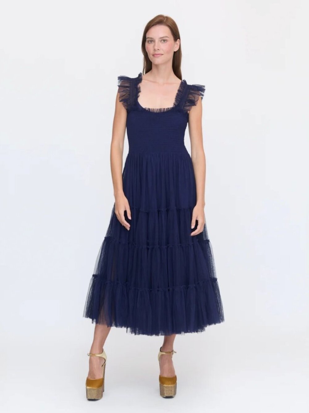 Hill House Collector's Edition Ellie Nap Dress in Navy Tulle (XS)